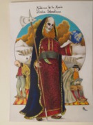 Fantasy Zeichnung, Madonna de la Muerte, Dona Sebastiana, Bleistiftzeichnung von Sebastian Misseling, Schizophrene Kunst "Es ist im Kopf"