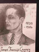 James Francis Cagney, Bleistiftzeichnung von Sebastian Misseling, Bildersammlung "Leben und Tod"