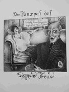 Sigmund Freud, Bleistiftzeichnung von Sebastian Misseling, Bildersammlung "Leben und Tod"